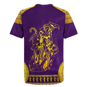 Anubis and Horus Rugby Jersey Egyptian God Purple