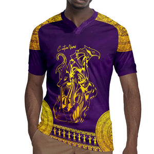 Anubis and Horus Rugby Jersey Egyptian God Purple