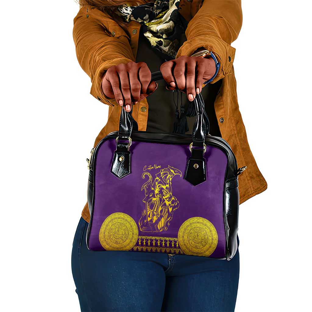 Anubis and Horus Shoulder Handbag Egyptian God Purple