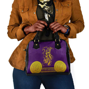 Anubis and Horus Shoulder Handbag Egyptian God Purple