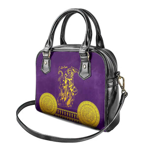 Anubis and Horus Shoulder Handbag Egyptian God Purple