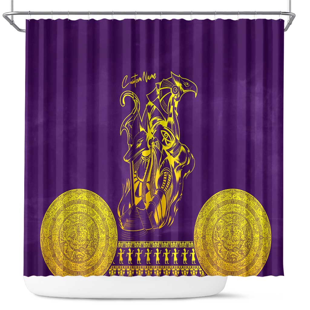 Anubis and Horus Shower Curtain Egyptian God Purple