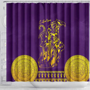 Anubis and Horus Shower Curtain Egyptian God Purple