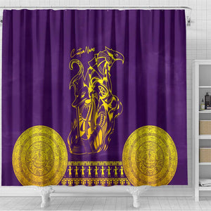 Anubis and Horus Shower Curtain Egyptian God Purple