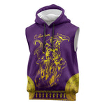 Anubis and Horus Sleeveless Hoodie Egyptian God Purple - African Pride