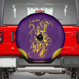 Anubis and Horus Spare Tire Cover Egyptian God Purple