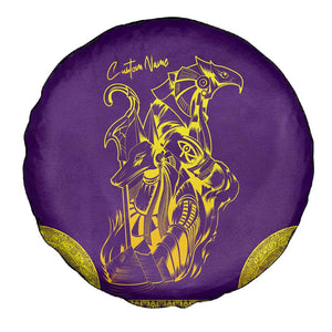 Anubis and Horus Spare Tire Cover Egyptian God Purple