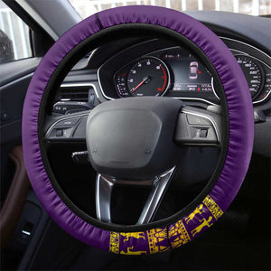 Anubis and Horus Steering Wheel Cover Egyptian God Purple