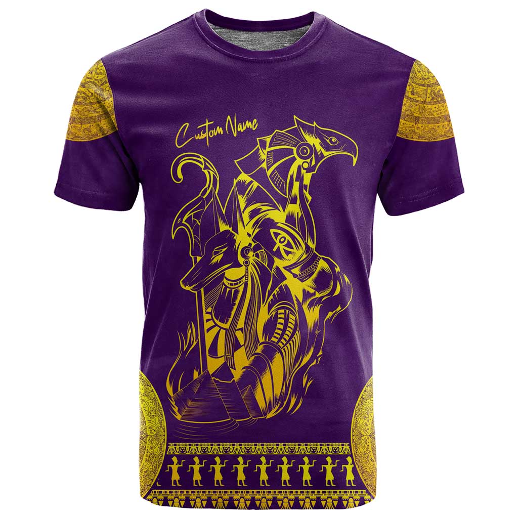 Anubis and Horus T shirt Egyptian God Purple