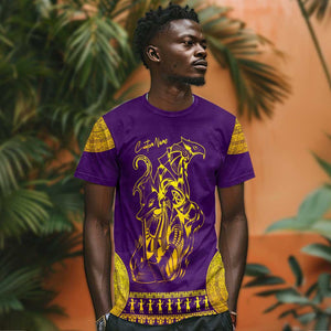 Anubis and Horus T shirt Egyptian God Purple