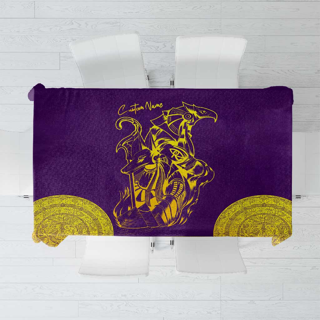 Anubis and Horus Tablecloth Egyptian God Purple