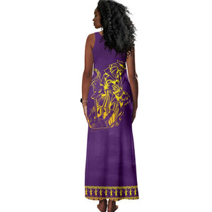 Anubis and Horus Tank Maxi Dress Egyptian God Purple