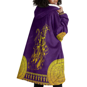 Anubis and Horus Wearable Blanket Hoodie Egyptian God Purple