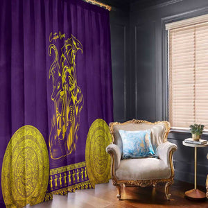 Anubis and Horus Window Curtain Egyptian God Purple