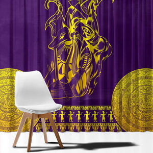 Anubis and Horus Window Curtain Egyptian God Purple