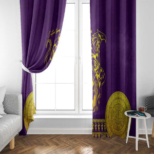 Anubis and Horus Window Curtain Egyptian God Purple