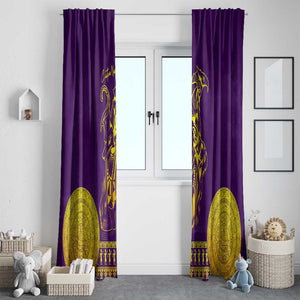 Anubis and Horus Window Curtain Egyptian God Purple