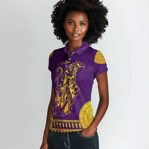 Anubis and Horus Women Polo Shirt Egyptian God Purple