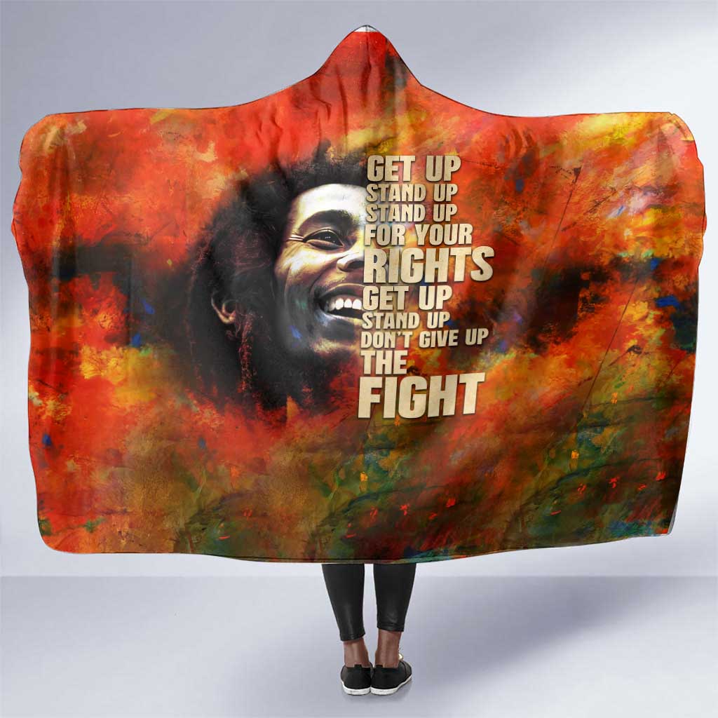 Reggae Legend Bob Hooded Blanket Retro Style