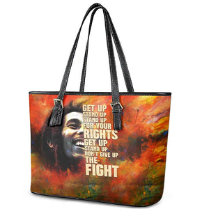 Reggae Legend Bob Leather Tote Bag Retro Style