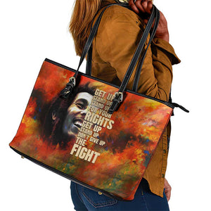 Reggae Legend Bob Leather Tote Bag Retro Style