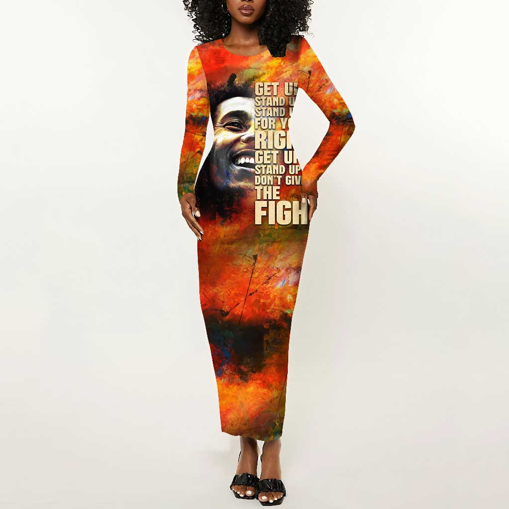 Reggae Legend Bob Long Sleeve Bodycon Dress Retro Style