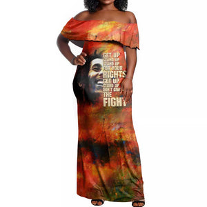 Reggae Legend Bob Off Shoulder Maxi Dress Retro Style