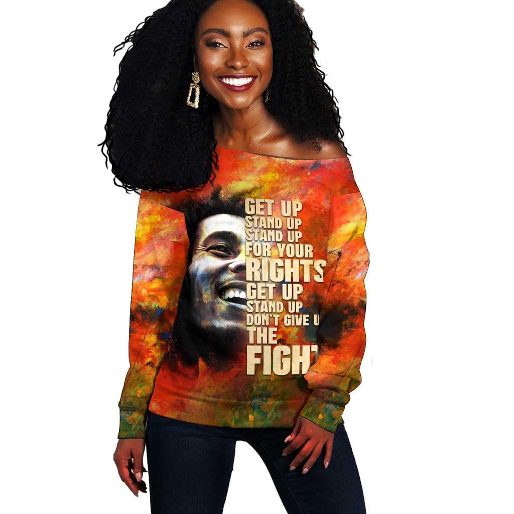 Reggae Legend Bob Off Shoulder Sweater Retro Style