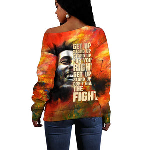 Reggae Legend Bob Off Shoulder Sweater Retro Style