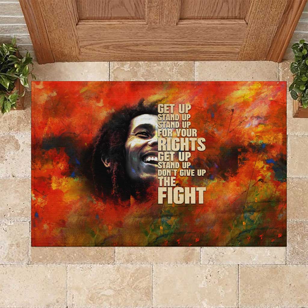 Reggae Legend Bob Rubber Doormat Retro Style