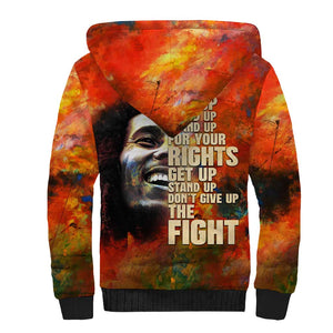 Reggae Legend Bob Sherpa Hoodie Retro Style