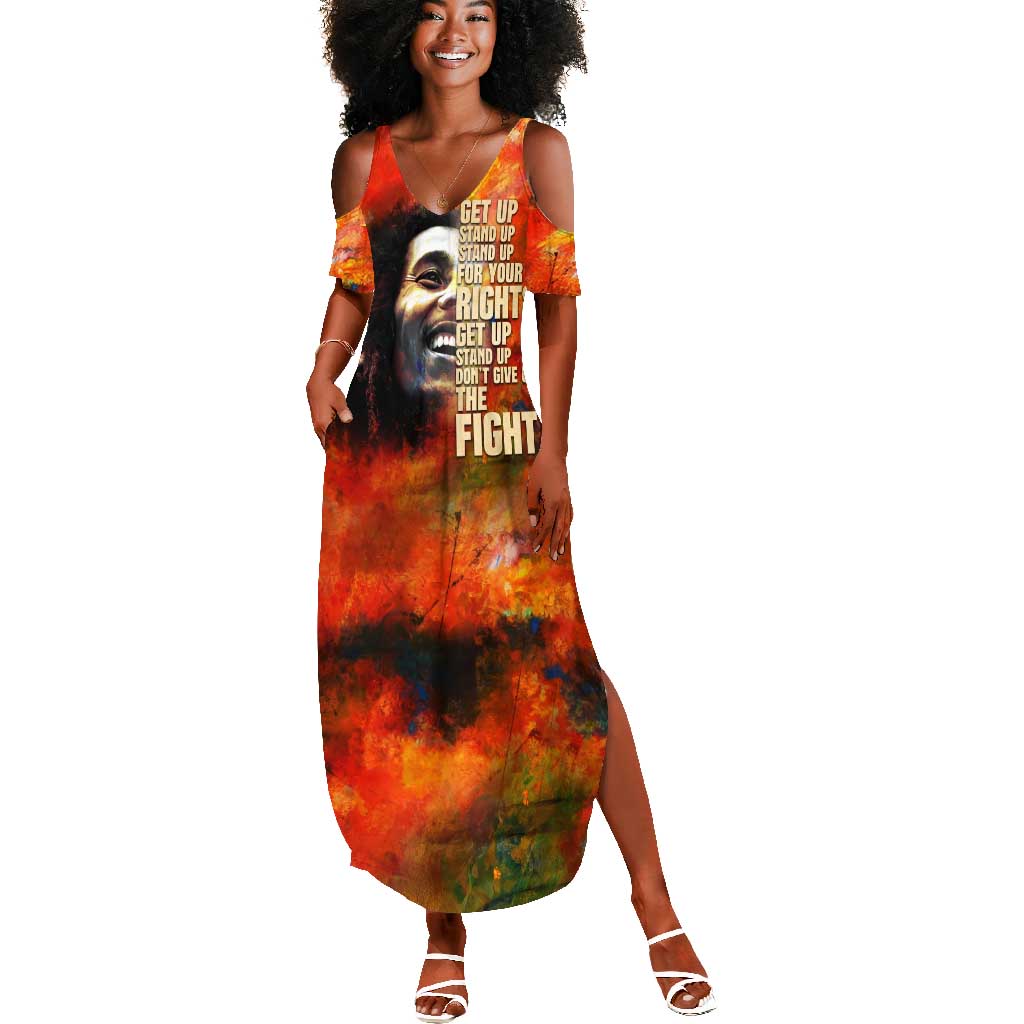 Reggae Legend Bob Summer Maxi Dress Retro Style