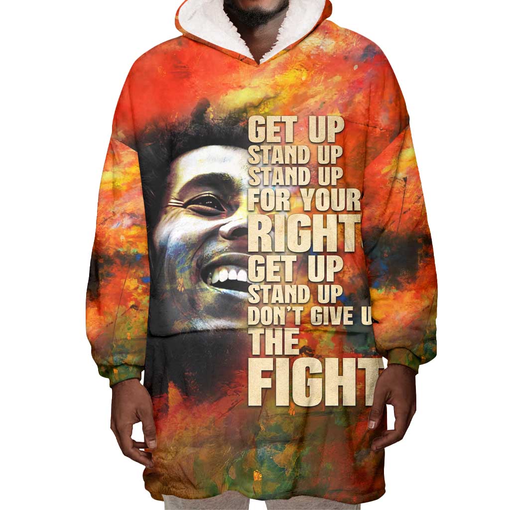 Reggae Legend Bob Wearable Blanket Hoodie Retro Style