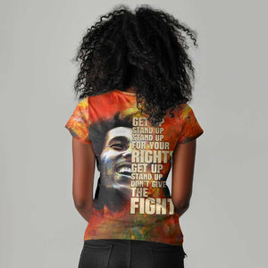 Reggae Legend Bob Women V-Neck T-Shirt Retro Style