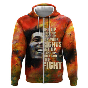 Reggae Legend Bob Zip Hoodie Retro Style