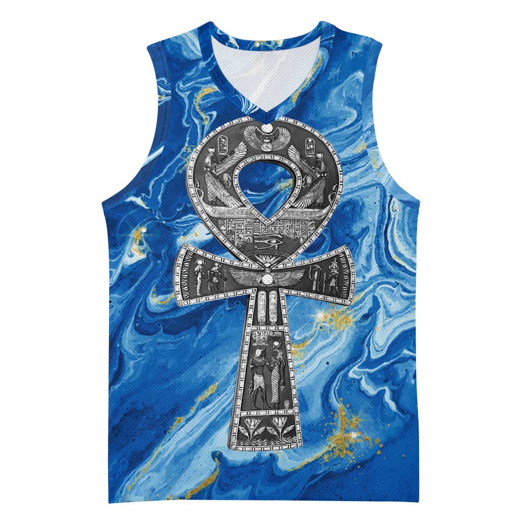 Ankh On Blue Basketball Jersey Pan African DT02