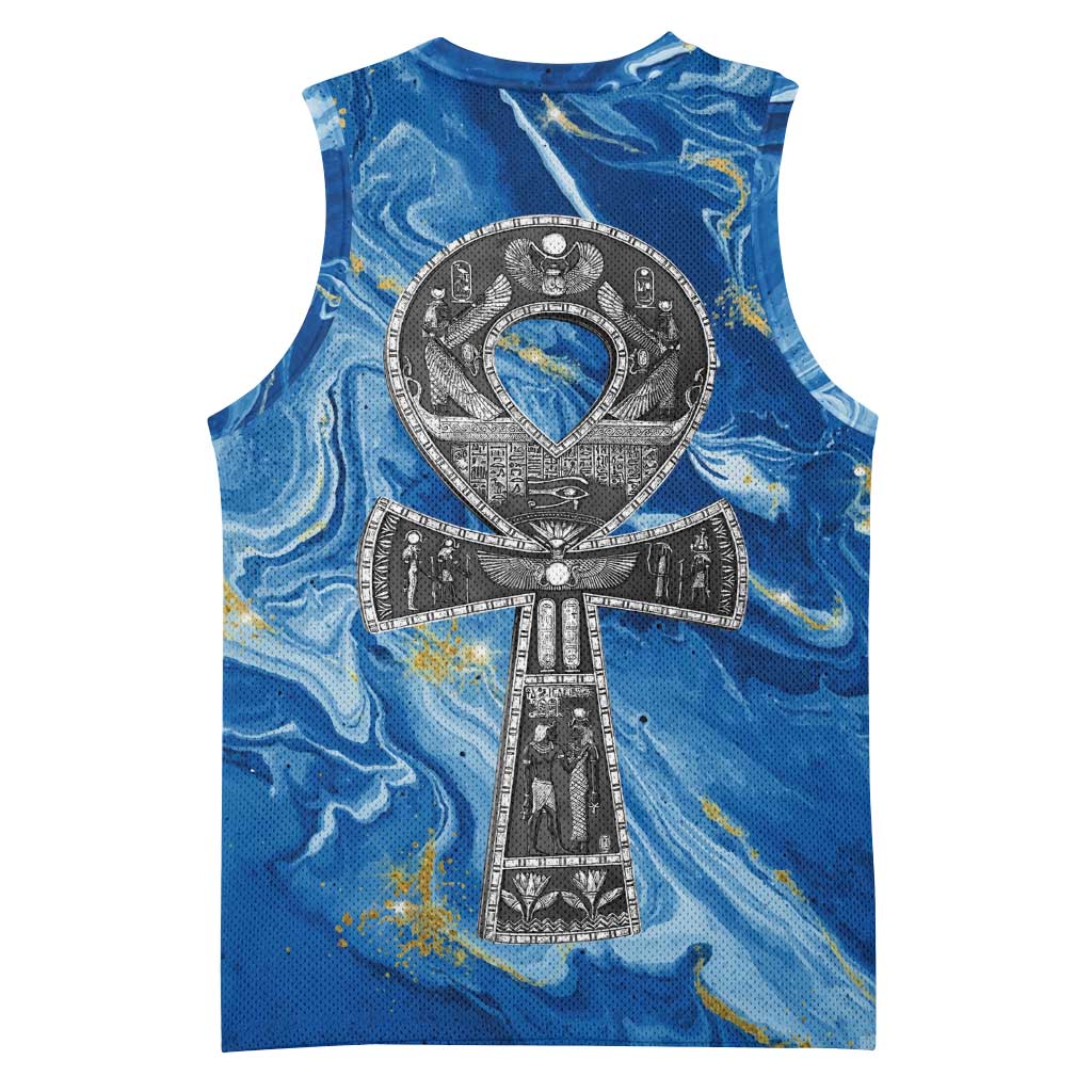 Ankh On Blue Basketball Jersey Pan African DT02
