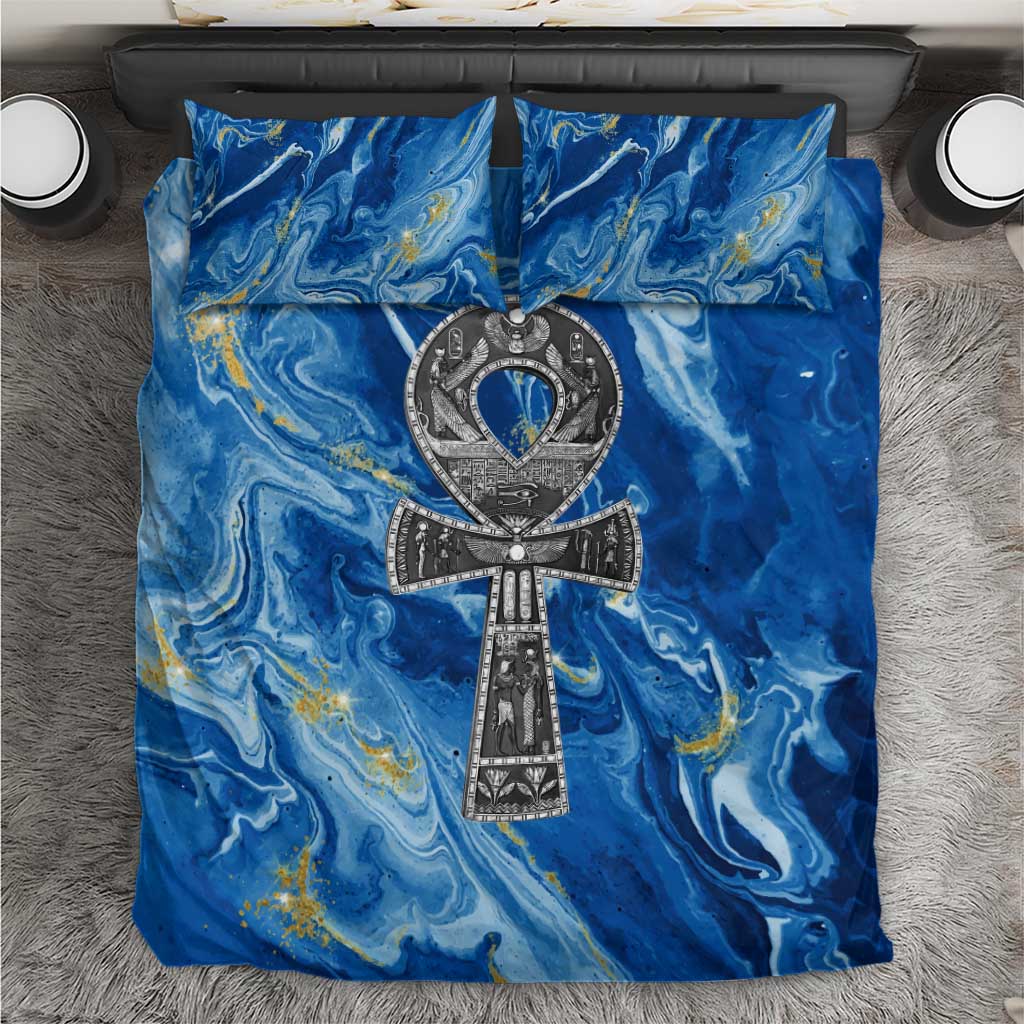 Ankh On Blue Bedding Set Pan African