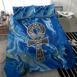 Ankh On Blue Bedding Set Pan African