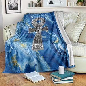 Ankh On Blue Blanket Pan African