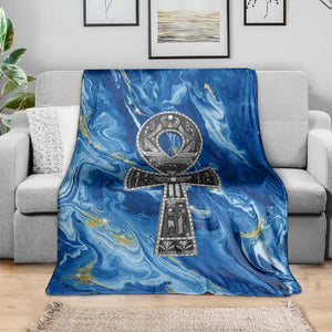 Ankh On Blue Blanket Pan African