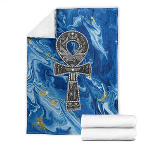 Ankh On Blue Blanket Pan African