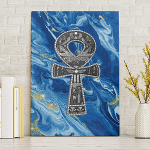 Ankh On Blue Canvas Wall Art Pan African