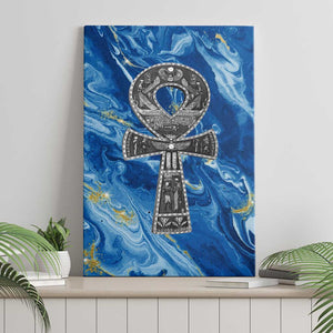 Ankh On Blue Canvas Wall Art Pan African