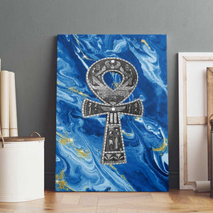 Ankh On Blue Canvas Wall Art Pan African