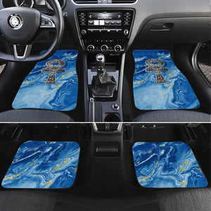 Ankh On Blue Car Mats Pan African