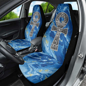 Ankh On Blue Car Seat Cover Pan African