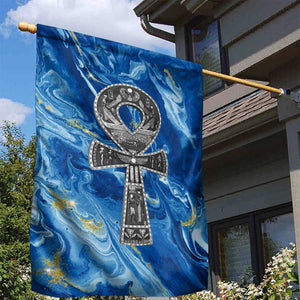 Ankh On Blue Garden Flag Pan African