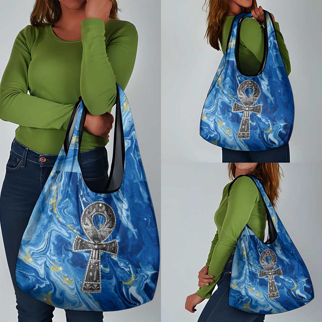 Ankh On Blue Grocery Bag Pan African
