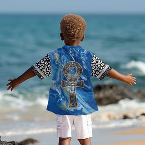 Ankh On Blue Kid Hawaiian Shirt Pan African